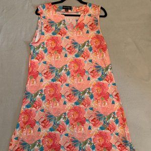 Multi-Colored Floral Tank Top Dress